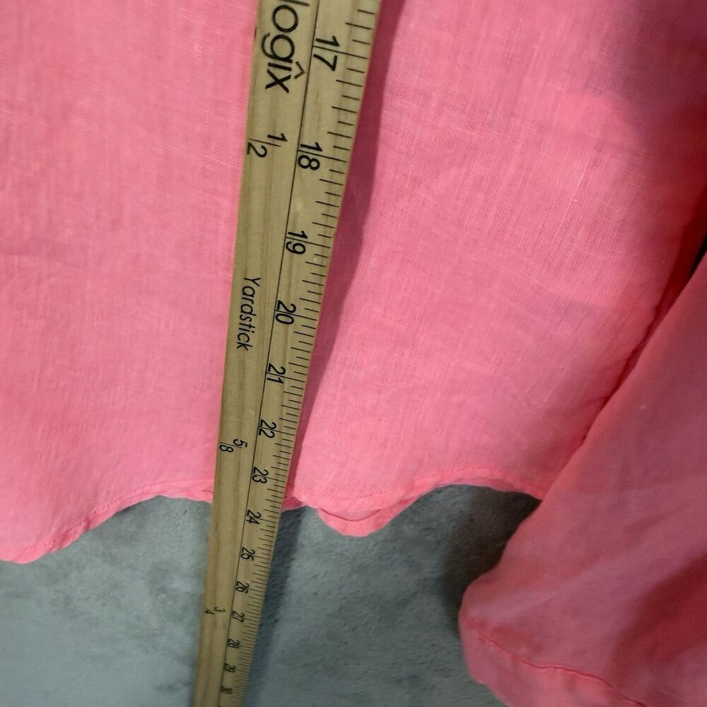 Lilly Pulitzer 100% Linen Shirt Pink S Long Sleeve Button Classic Resort Coastal - Picture 5 of 8